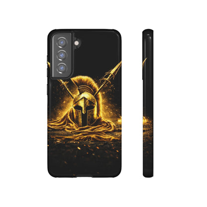 Spartan Helmet Gold Phone Case - Tough Warrior Armor Phone Cover