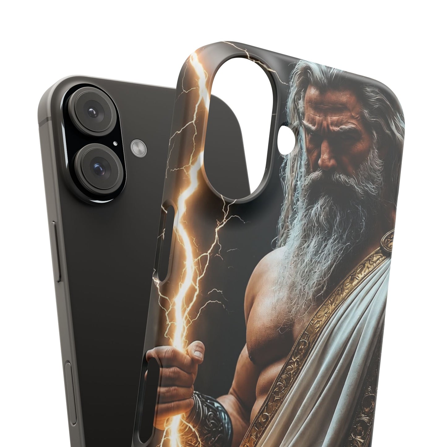 Zeus Lightning Phone Case — Mythic God Portrait Snap Case