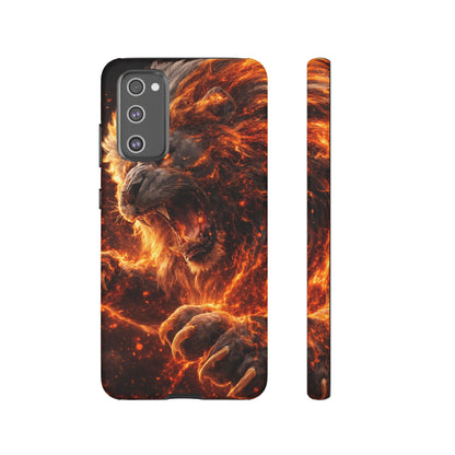 Fire Lion Phone Case — Fierce Flaming Lion Armor for Smartphones