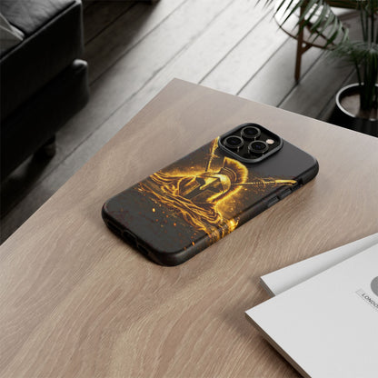 Spartan Helmet Gold Phone Case - Tough Warrior Armor Phone Cover
