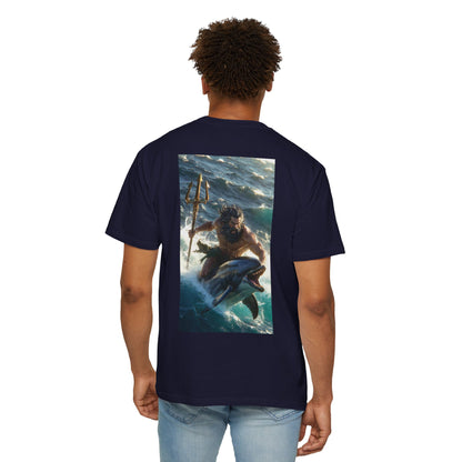 T-Shirt — Poseidon Surfing with Dolphin Graphic Tee