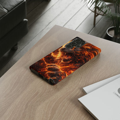 Fire Lion Phone Case — Fierce Flaming Lion Armor for Smartphones