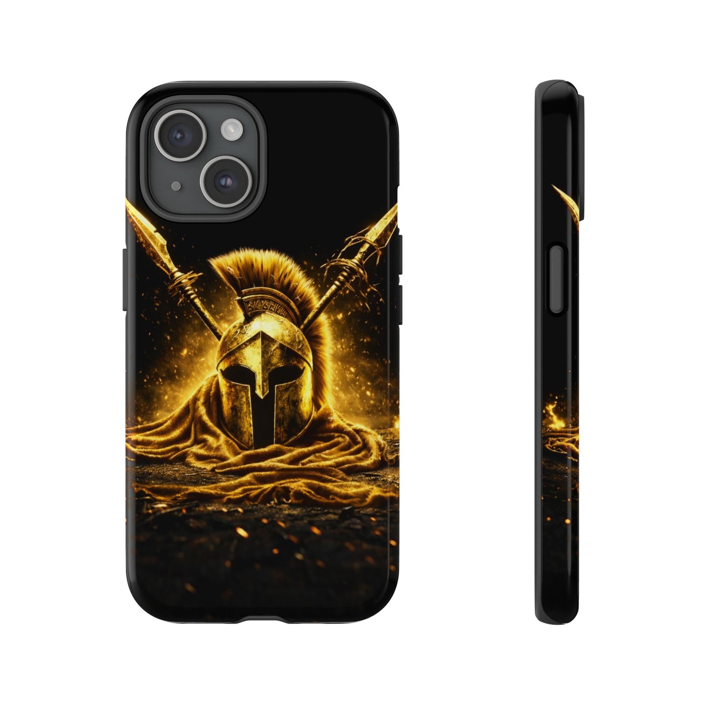 Spartan Helmet Gold Phone Case - Tough Warrior Armor Phone Cover