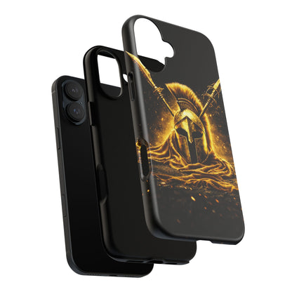 Spartan Helmet Gold Phone Case - Tough Warrior Armor Phone Cover