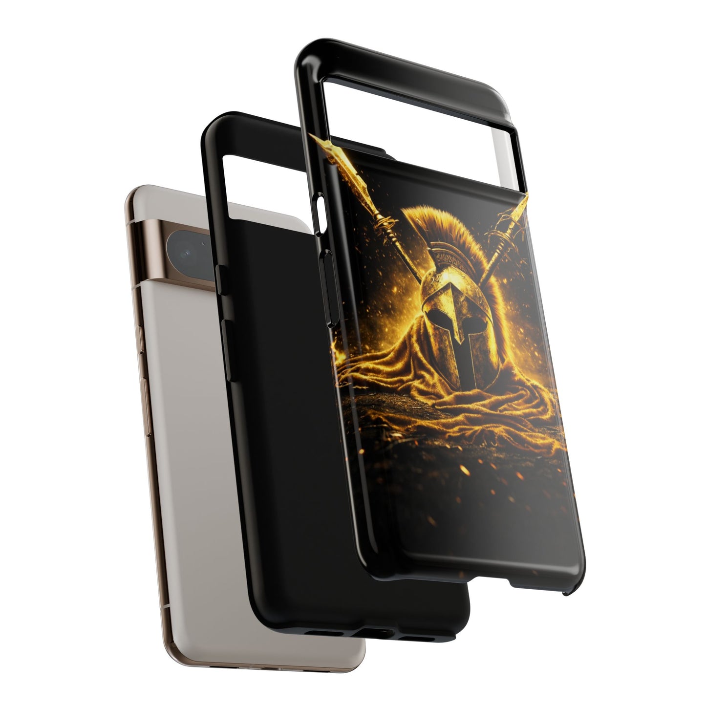 Spartan Helmet Gold Phone Case - Tough Warrior Armor Phone Cover