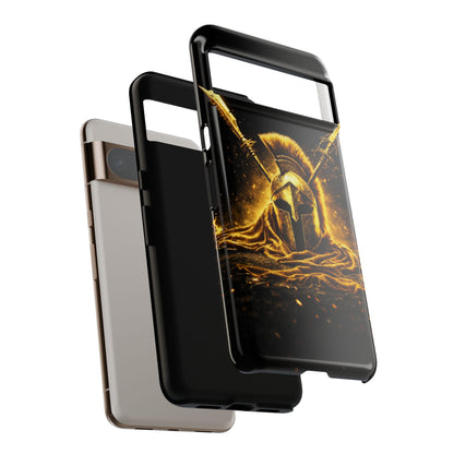 Spartan Helmet Gold Phone Case - Tough Warrior Armor Phone Cover