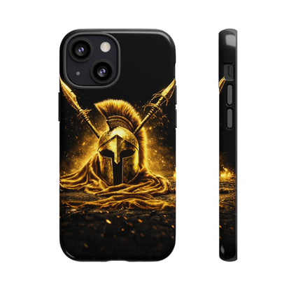 Spartan Helmet Gold Phone Case - Tough Warrior Armor Phone Cover