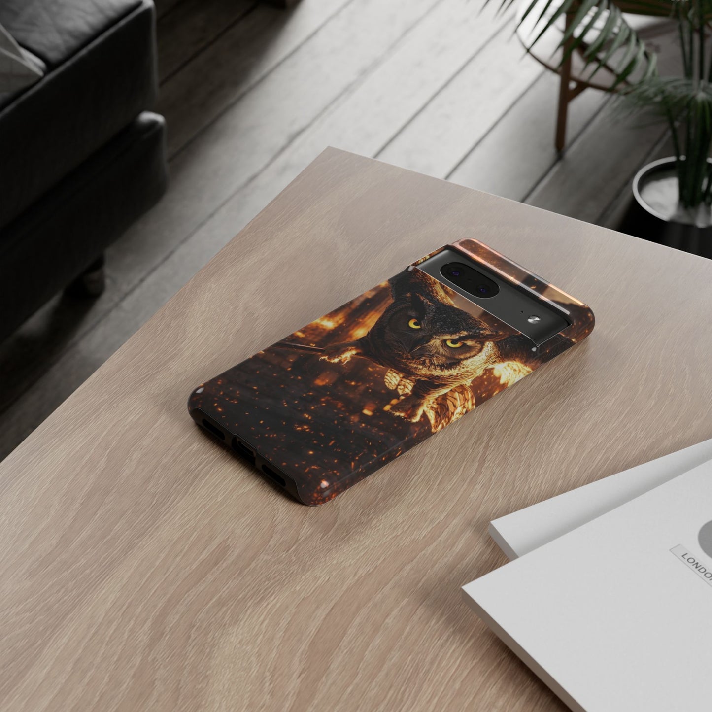 Owl in Flames Phone Case