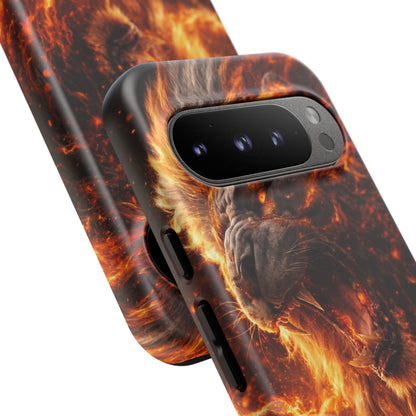 Fire Lion Phone Case — Fierce Flaming Lion Armor for Smartphones
