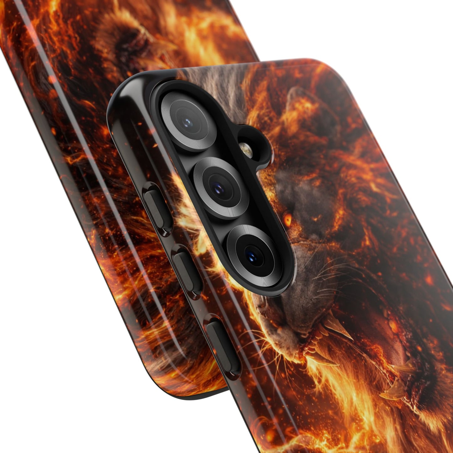 Fire Lion Phone Case — Fierce Flaming Lion Armor for Smartphones