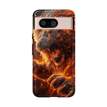 Fire Lion Phone Case — Fierce Flaming Lion Armor for Smartphones