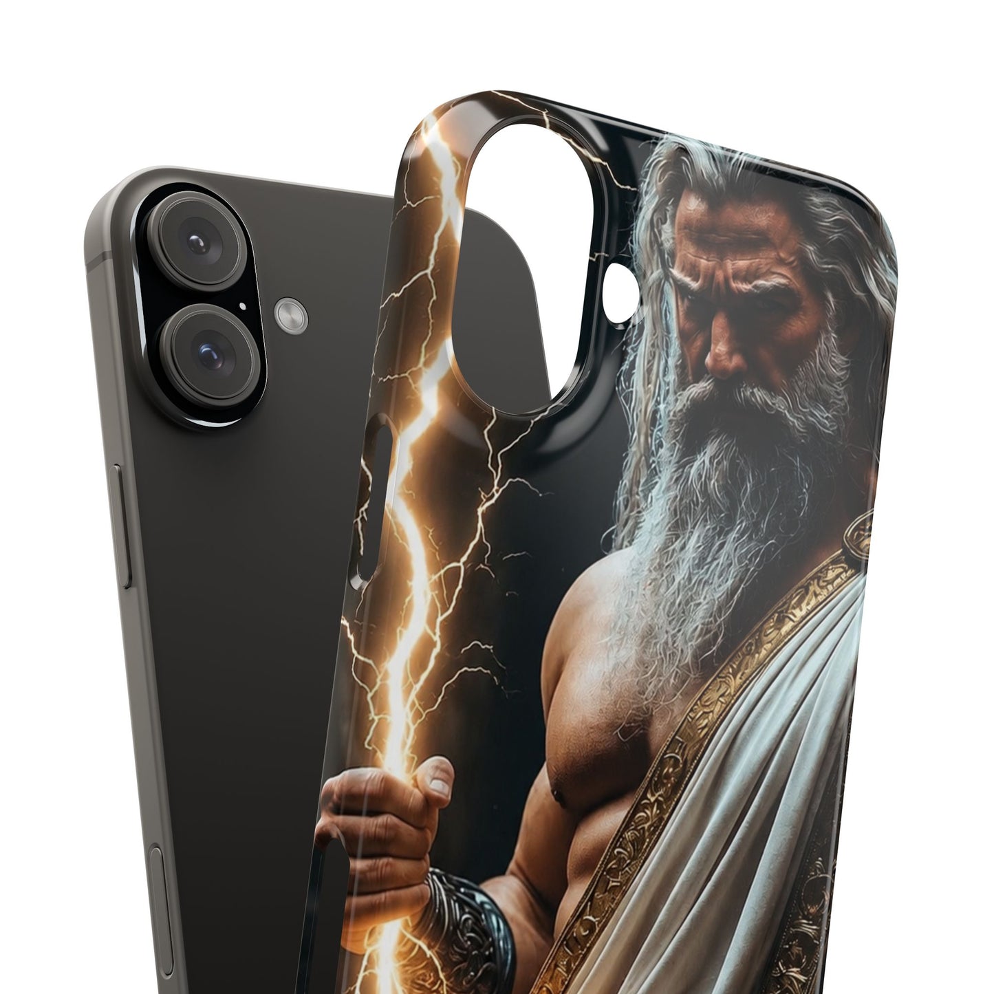 Zeus Lightning Phone Case — Mythic God Portrait Snap Case