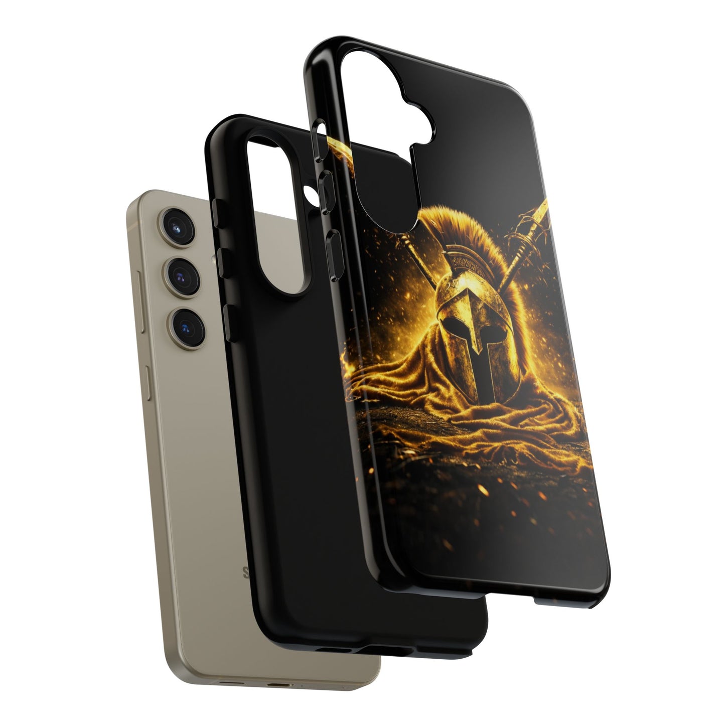 Spartan Helmet Gold Phone Case - Tough Warrior Armor Phone Cover
