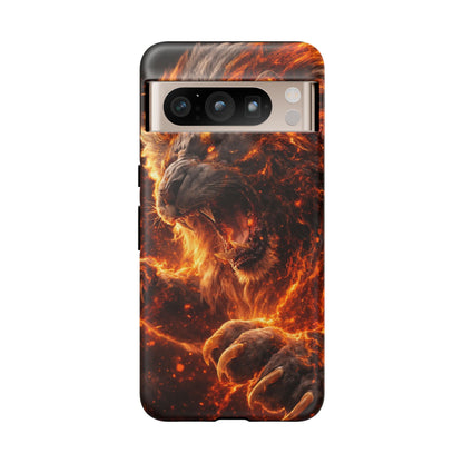 Fire Lion Phone Case — Fierce Flaming Lion Armor for Smartphones