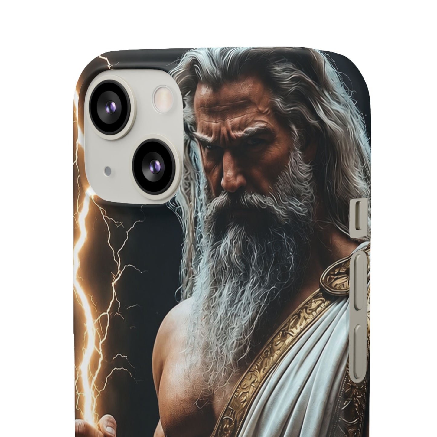 Zeus Lightning Phone Case — Mythic God Portrait Snap Case