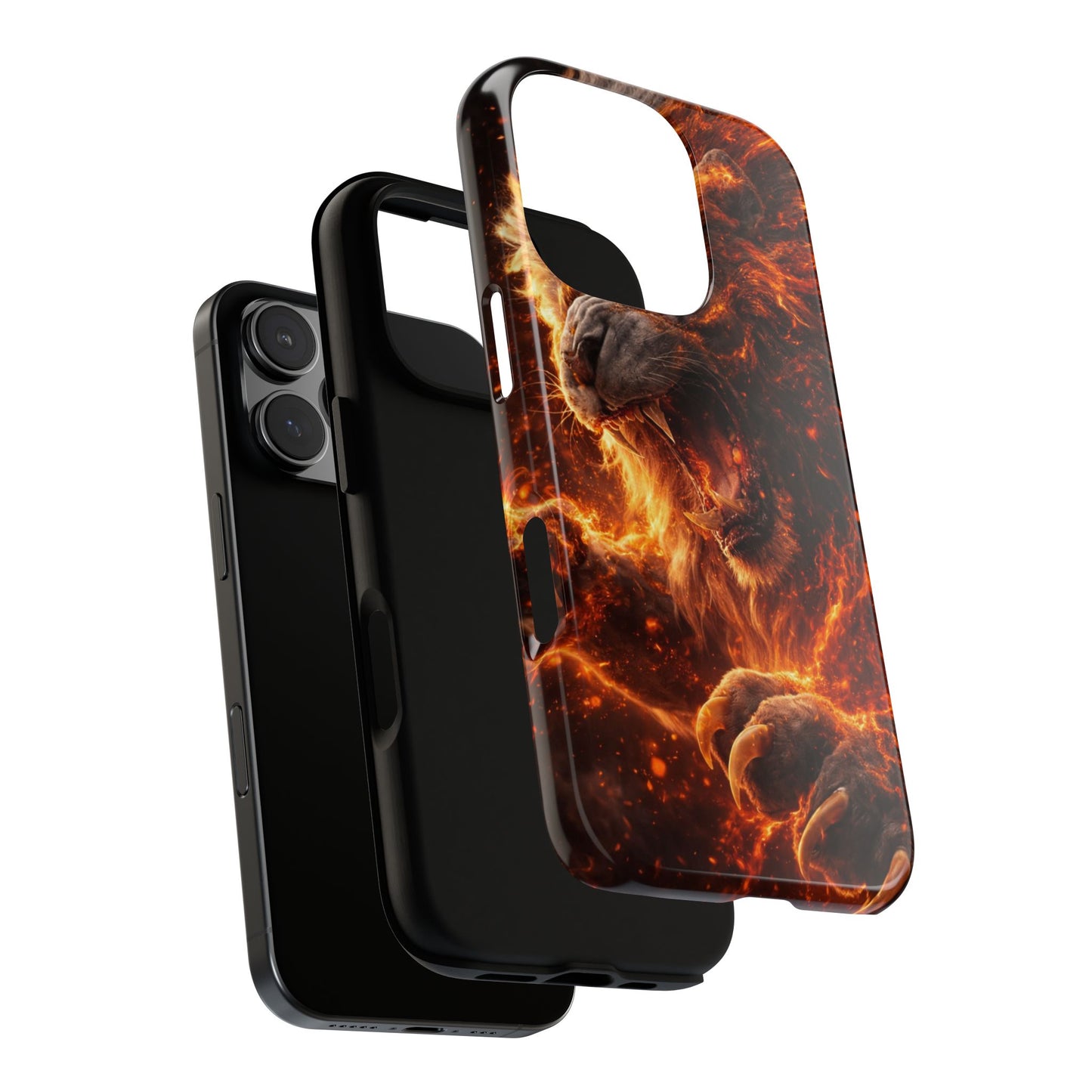 Fire Lion Phone Case — Fierce Flaming Lion Armor for Smartphones