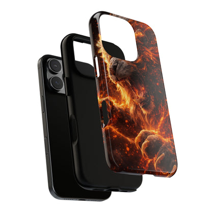 Fire Lion Phone Case — Fierce Flaming Lion Armor for Smartphones