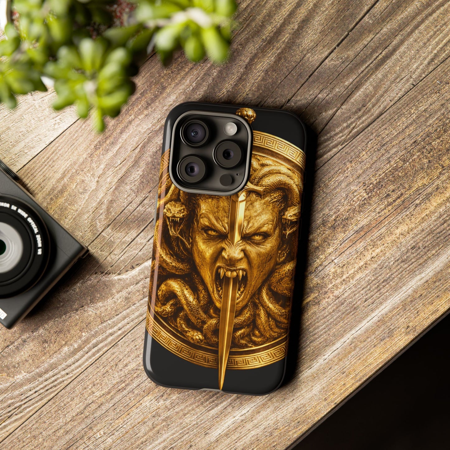Phone Case — Gold Medusa Dagger Armor iPhone Cover