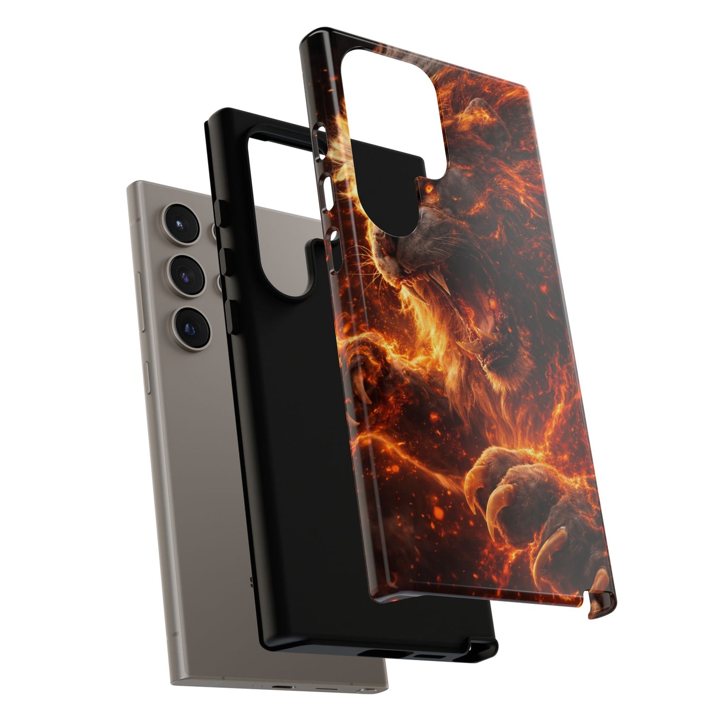 Fire Lion Phone Case — Fierce Flaming Lion Armor for Smartphones