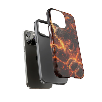 Fire Lion Phone Case — Fierce Flaming Lion Armor for Smartphones