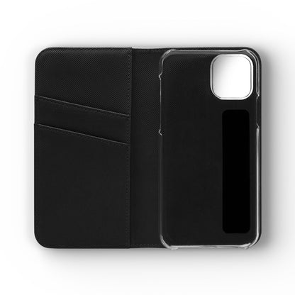 Wolf at Moonlit Ruins Flip Case — Mystical Nightscape Phone Wallet