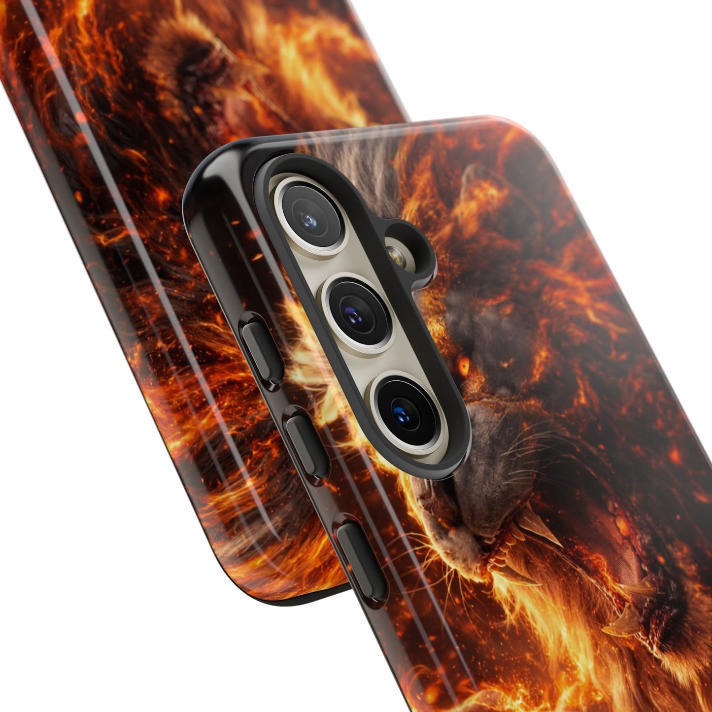 Fire Lion Phone Case — Fierce Flaming Lion Armor for Smartphones