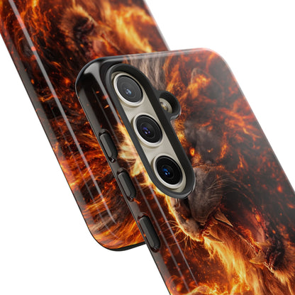 Fire Lion Phone Case — Fierce Flaming Lion Armor for Smartphones