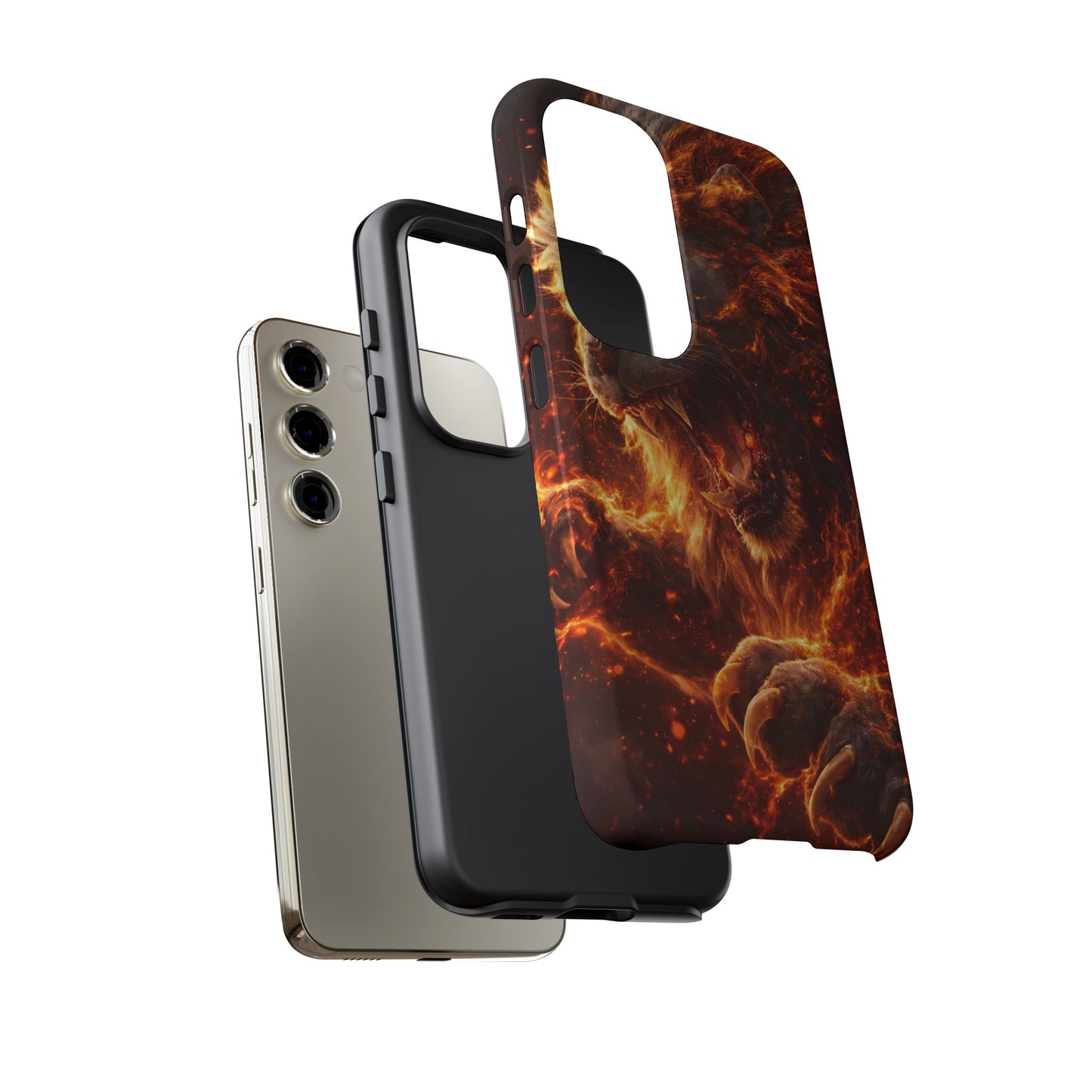 Fire Lion Phone Case — Fierce Flaming Lion Armor for Smartphones