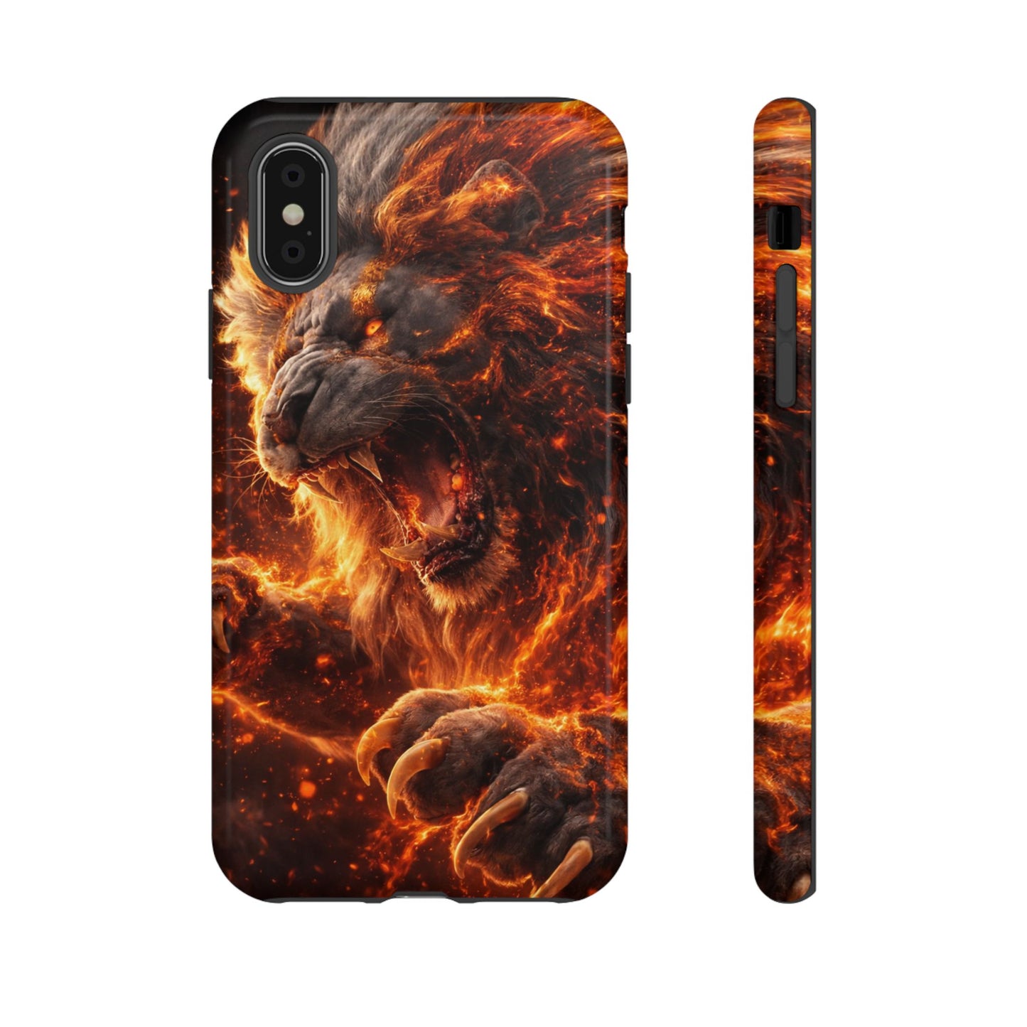 Fire Lion Phone Case — Fierce Flaming Lion Armor for Smartphones