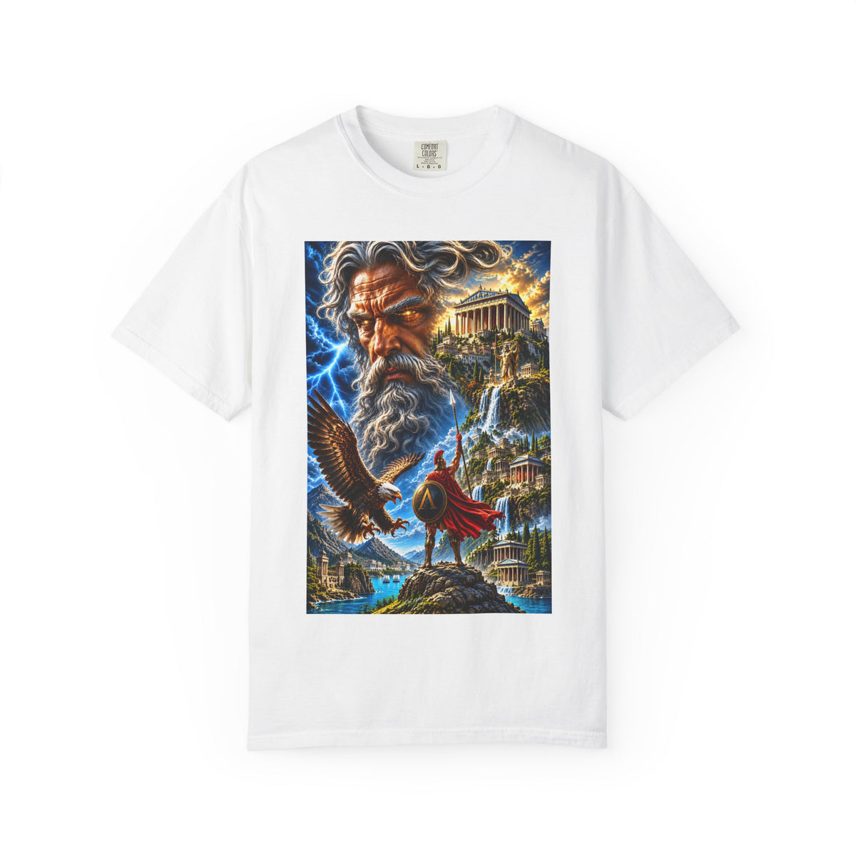 Greek Mythology T-Shirt — Zeus Lightning God Design