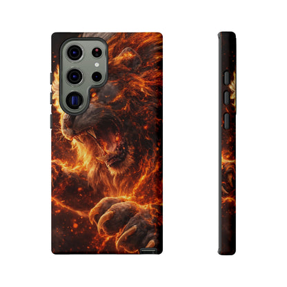 Fire Lion Phone Case — Fierce Flaming Lion Armor for Smartphones
