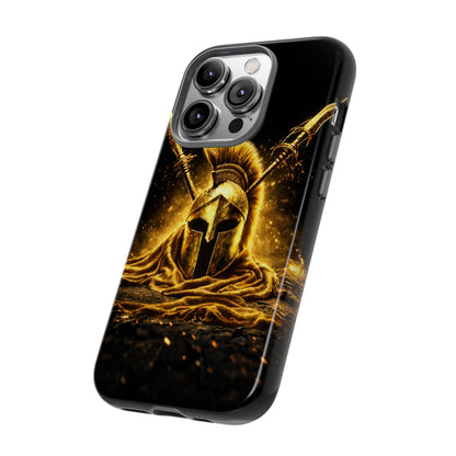 Spartan Helmet Gold Phone Case - Tough Warrior Armor Phone Cover