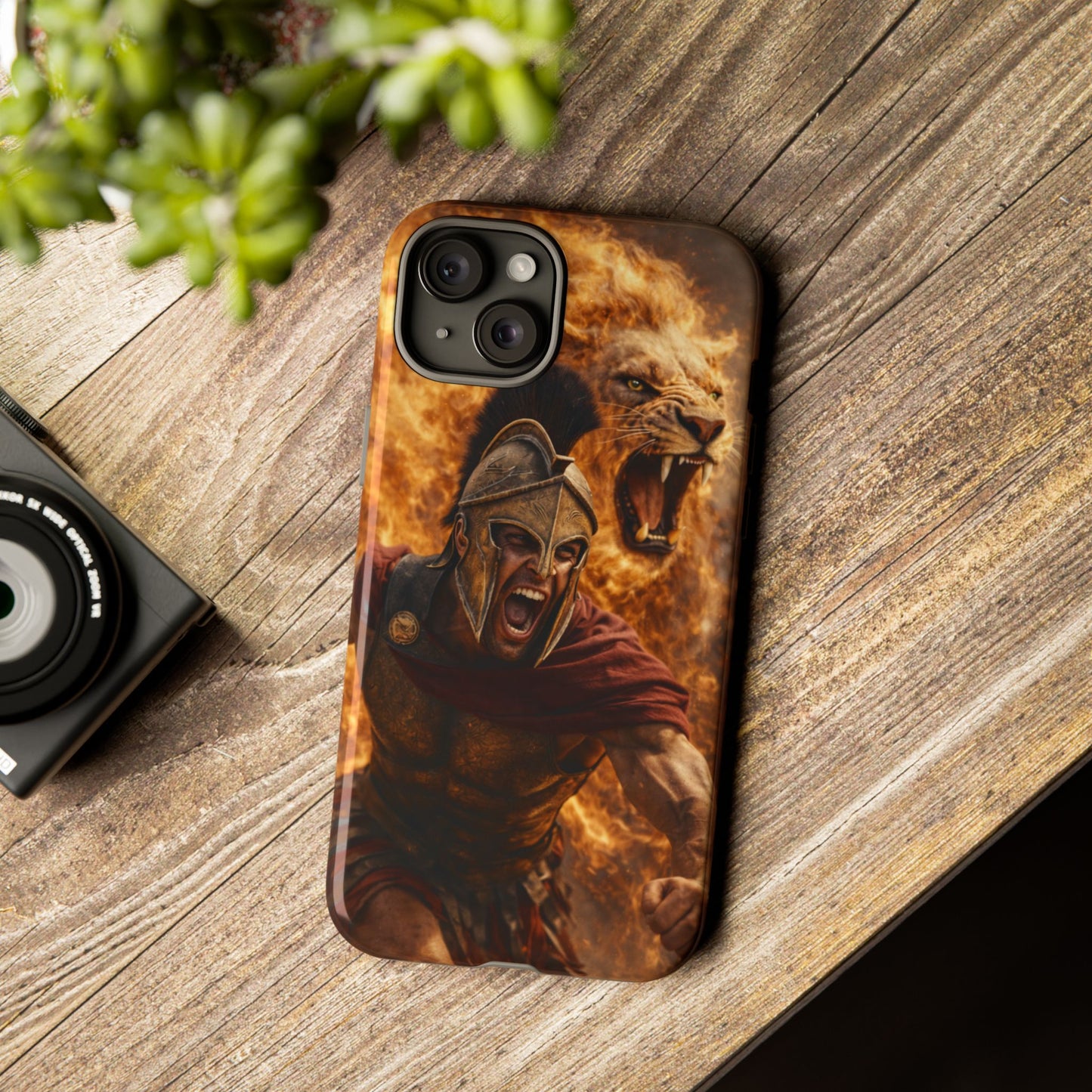 Spartan Lion Phone Case – Fierce Warrior Armor iPhone Case
