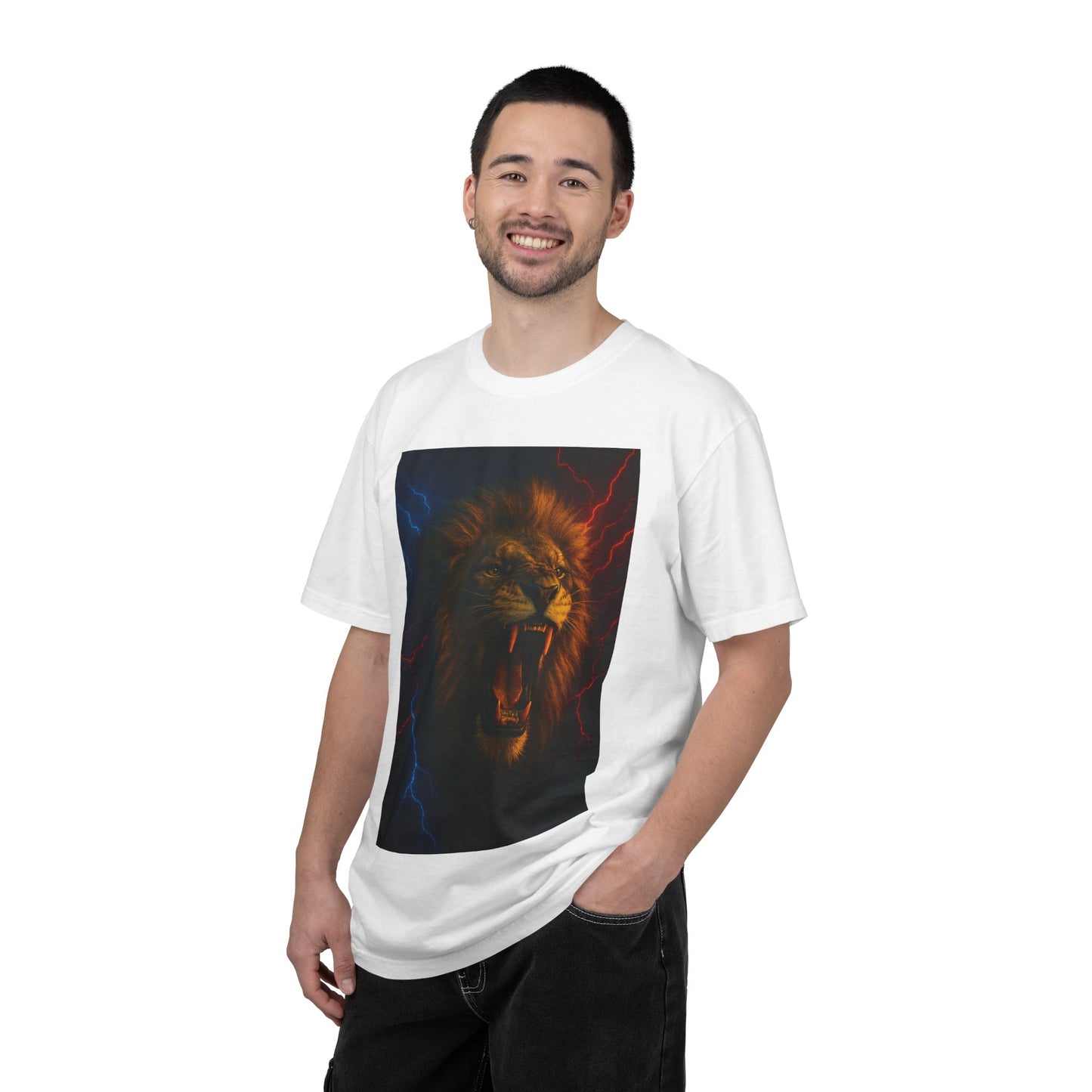 Roaring Lion Graphic T-Shirt — Electric Neon Mane Tee
