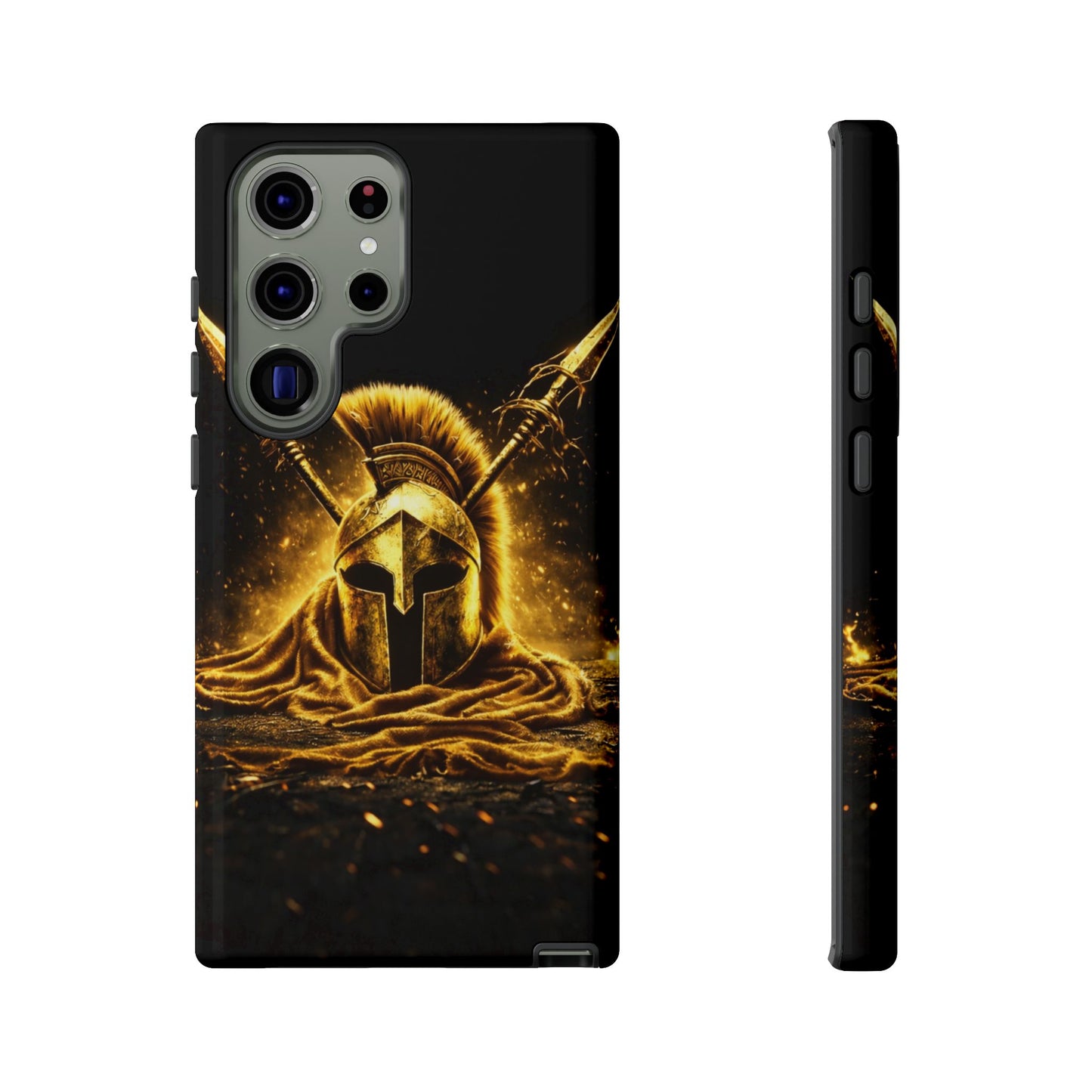 Spartan Helmet Gold Phone Case - Tough Warrior Armor Phone Cover