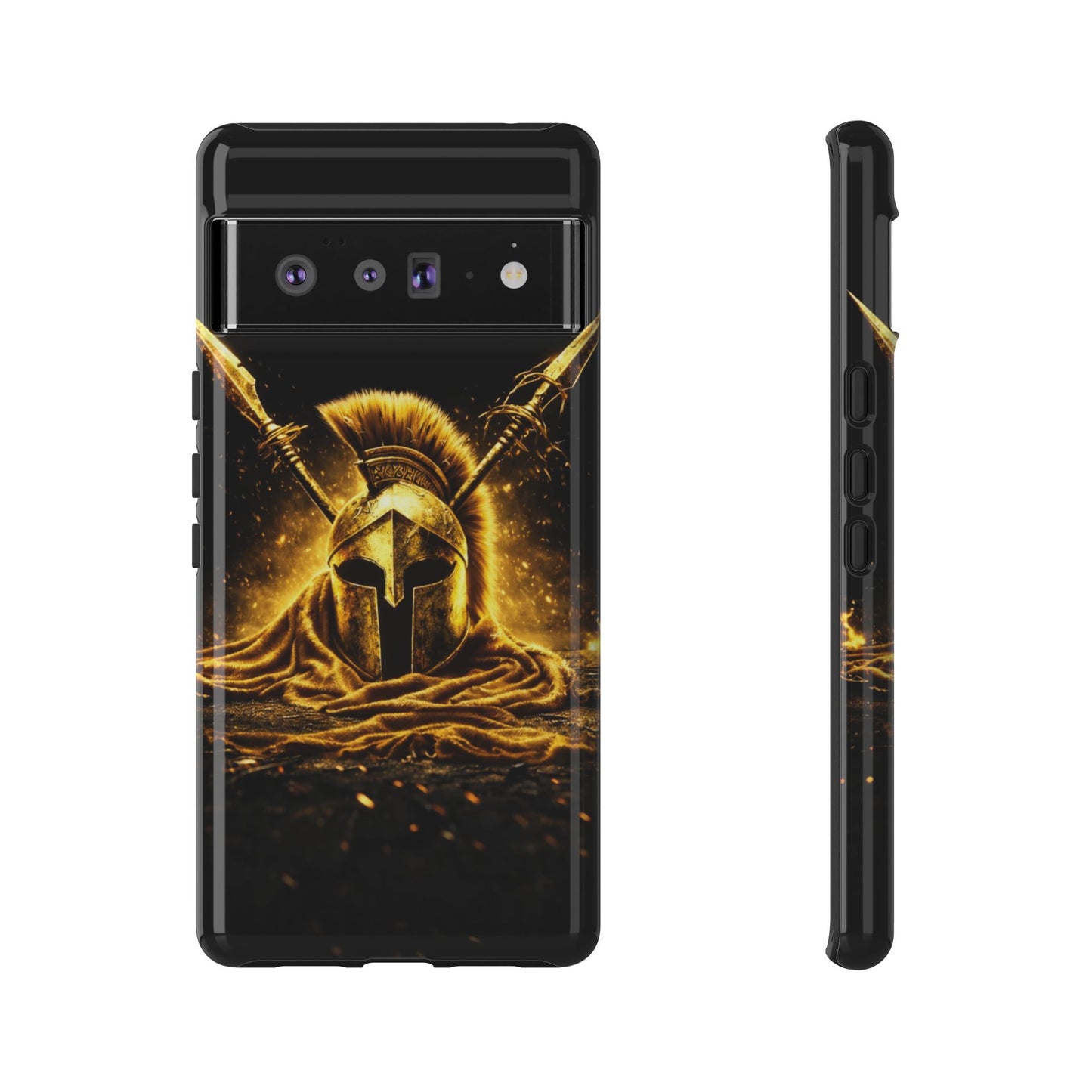 Spartan Helmet Gold Phone Case - Tough Warrior Armor Phone Cover