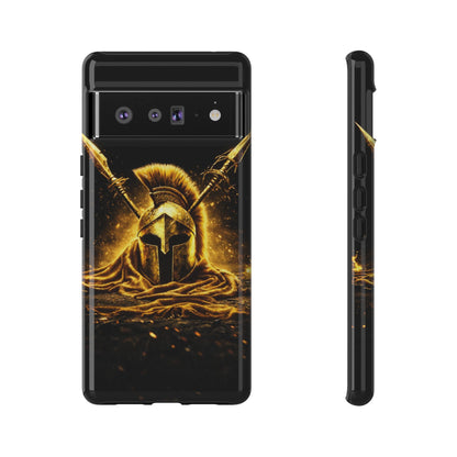 Spartan Helmet Gold Phone Case - Tough Warrior Armor Phone Cover