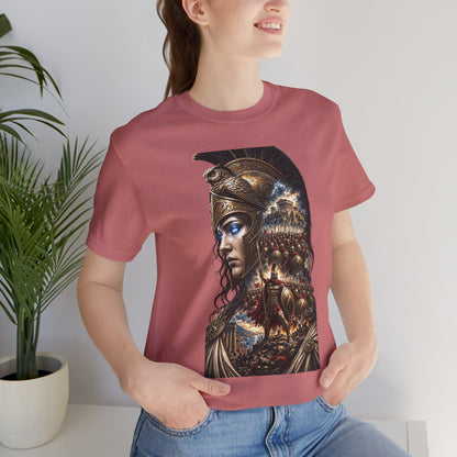 Spartan Warrior Graphic Tee — Mythic Helmet Portrait T‑Shirt
