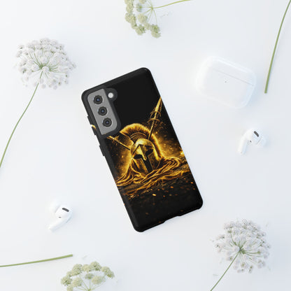 Spartan Helmet Gold Phone Case - Tough Warrior Armor Phone Cover
