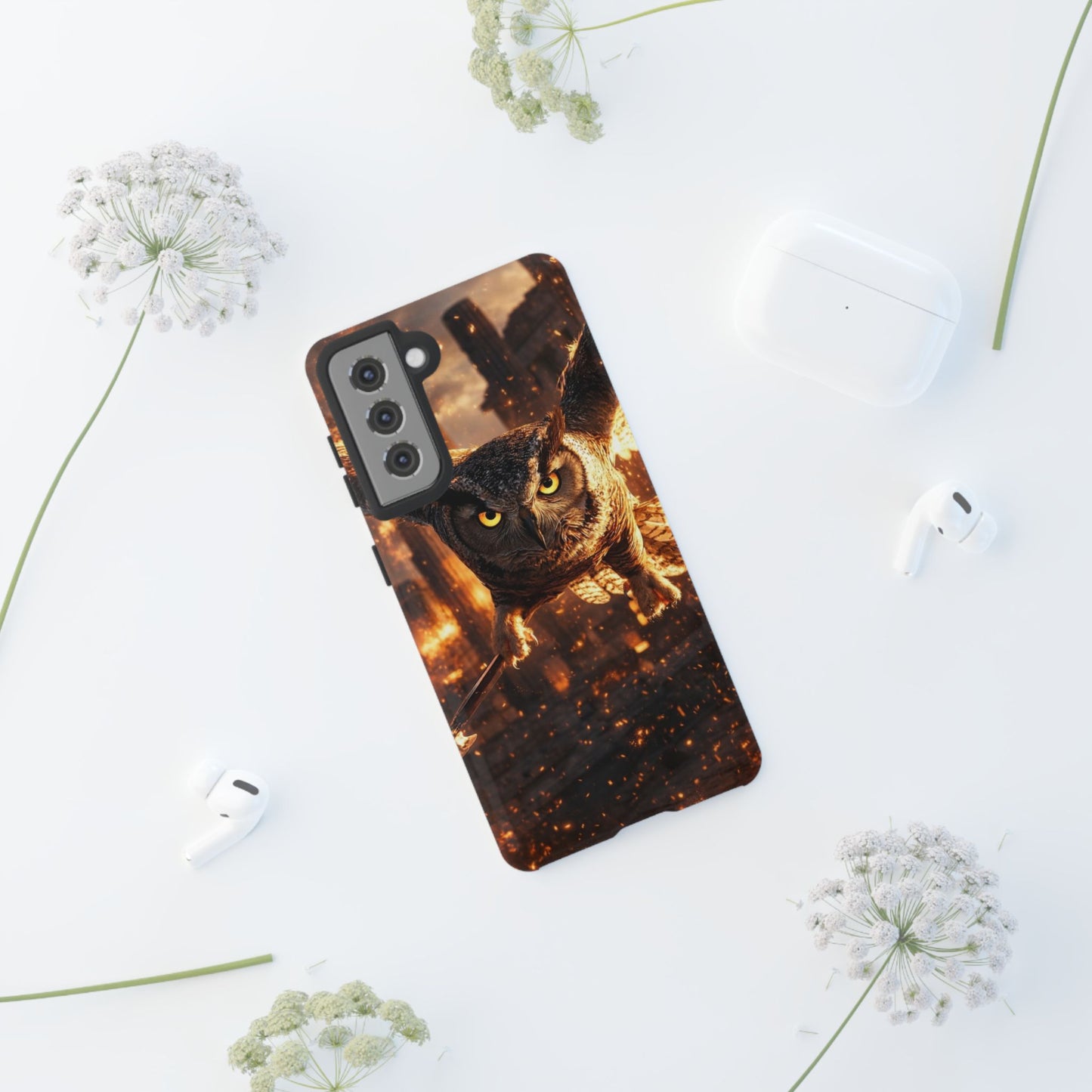 Owl in Flames Phone Case