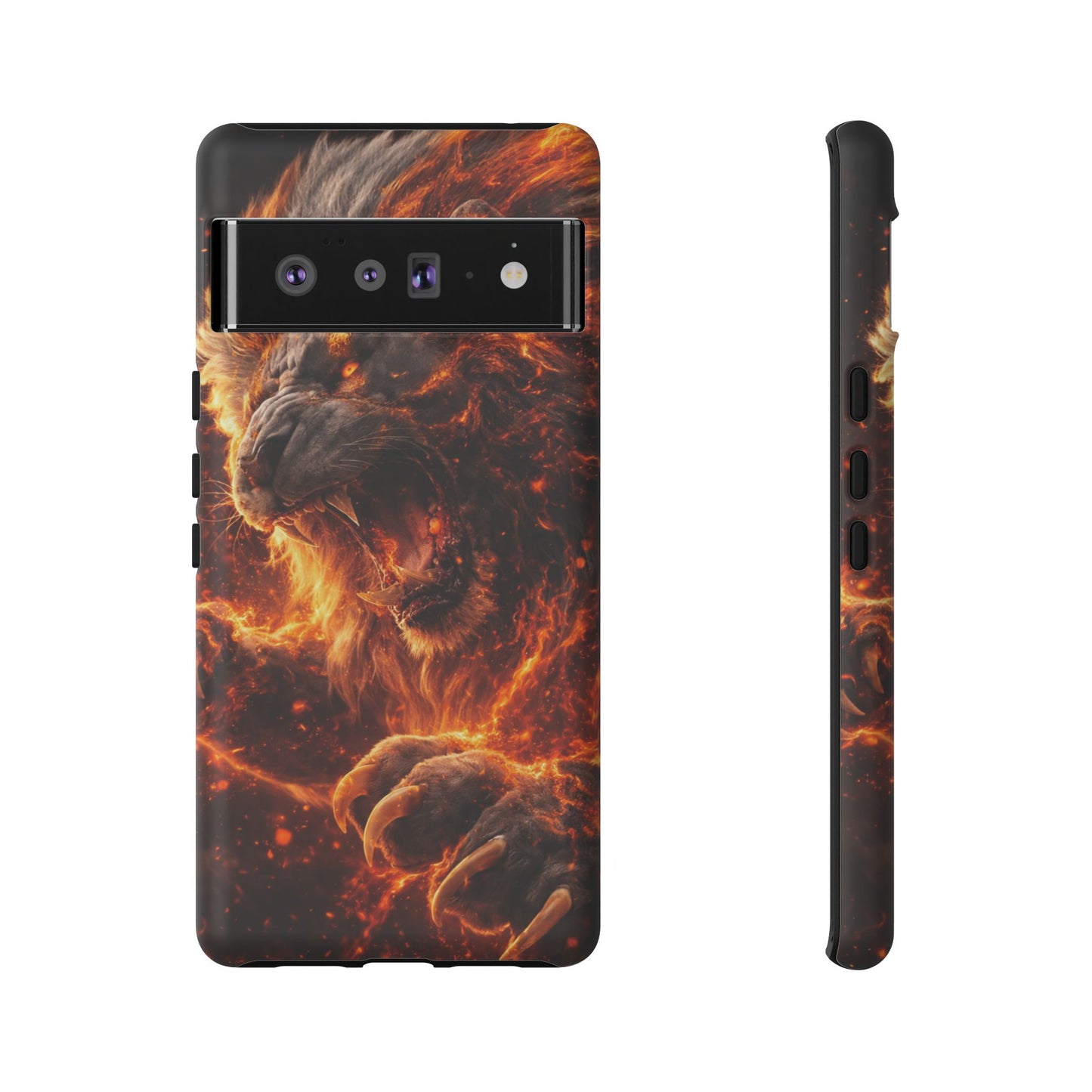 Fire Lion Phone Case — Fierce Flaming Lion Armor for Smartphones