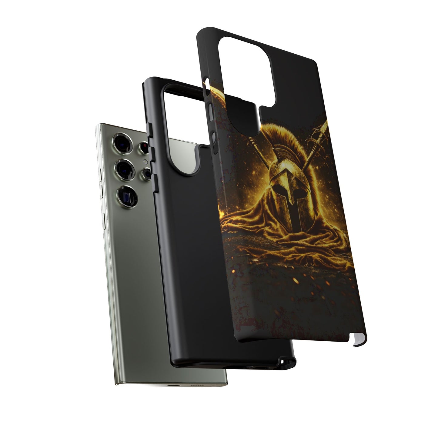 Spartan Helmet Gold Phone Case - Tough Warrior Armor Phone Cover