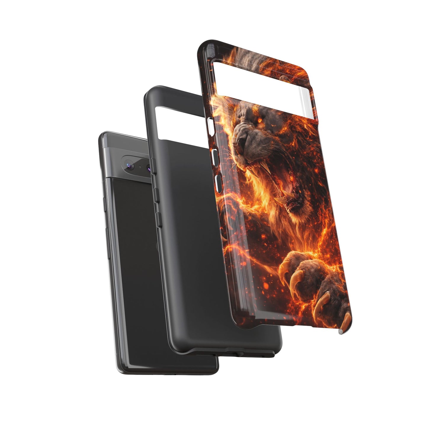 Fire Lion Phone Case — Fierce Flaming Lion Armor for Smartphones