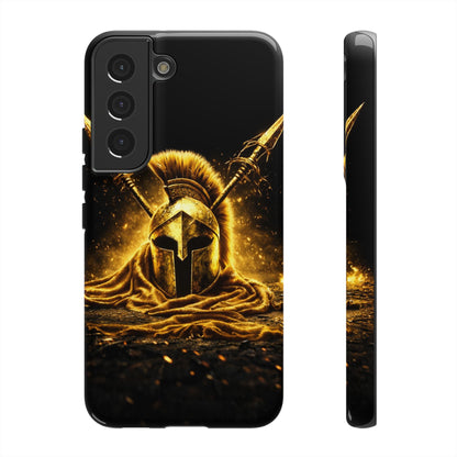 Spartan Helmet Gold Phone Case - Tough Warrior Armor Phone Cover