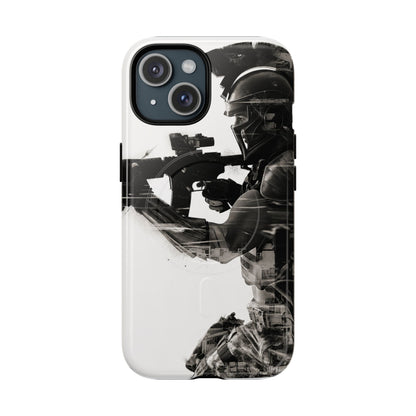 Tough Magnetic Case — Tactical Soldier Silhouette iPhone Cover