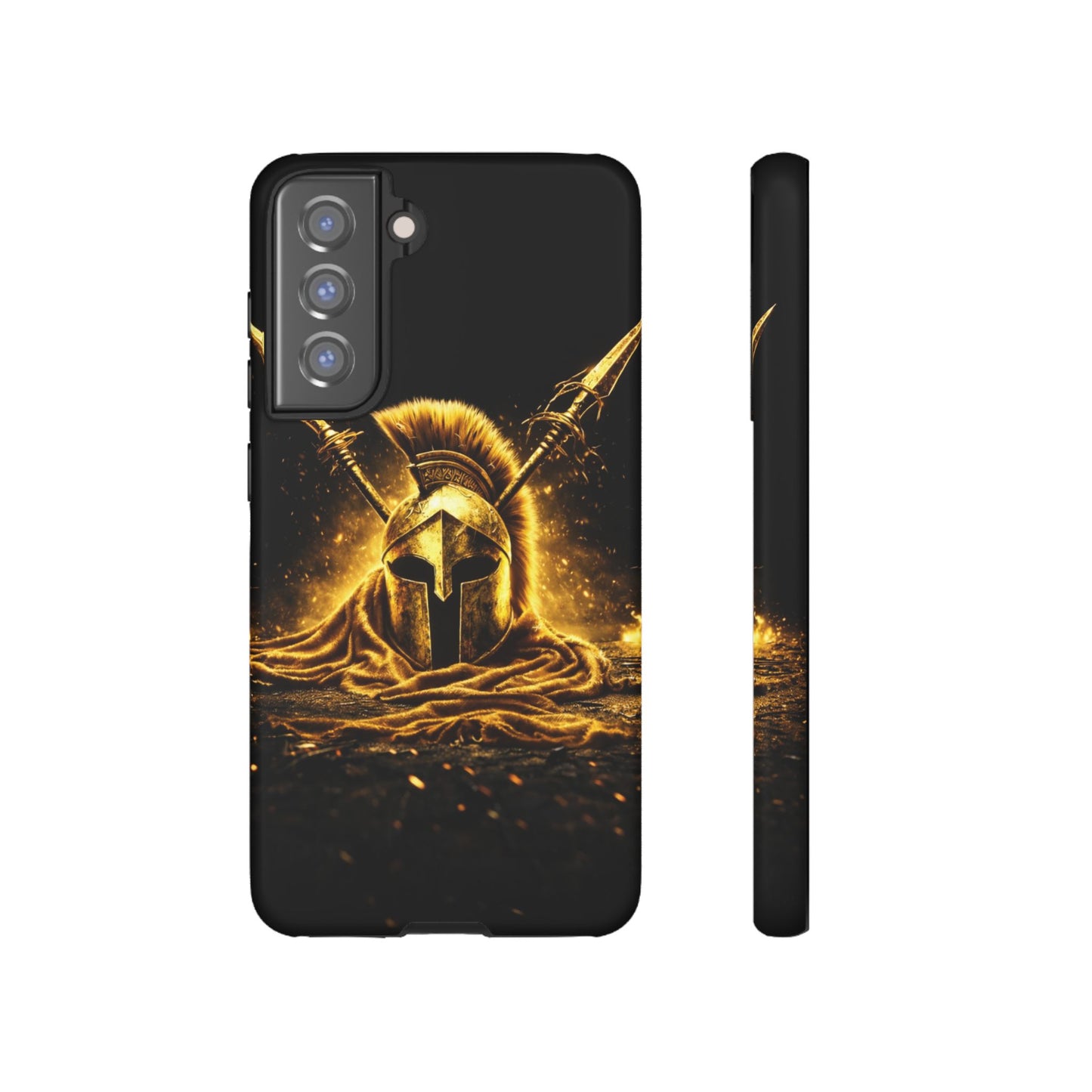 Spartan Helmet Gold Phone Case - Tough Warrior Armor Phone Cover