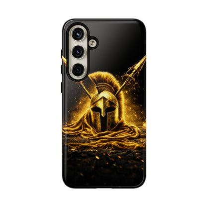 Spartan Helmet Gold Phone Case - Tough Warrior Armor Phone Cover