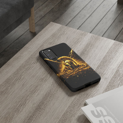 Spartan Helmet Gold Phone Case - Tough Warrior Armor Phone Cover