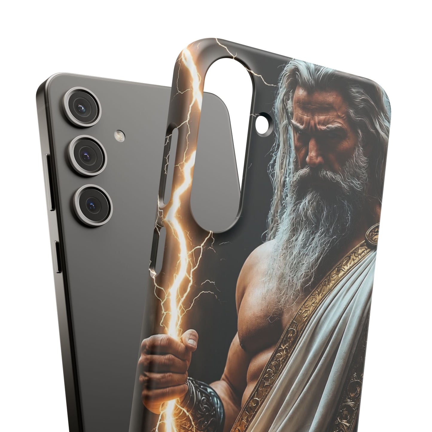 Zeus Lightning Phone Case — Mythic God Portrait Snap Case