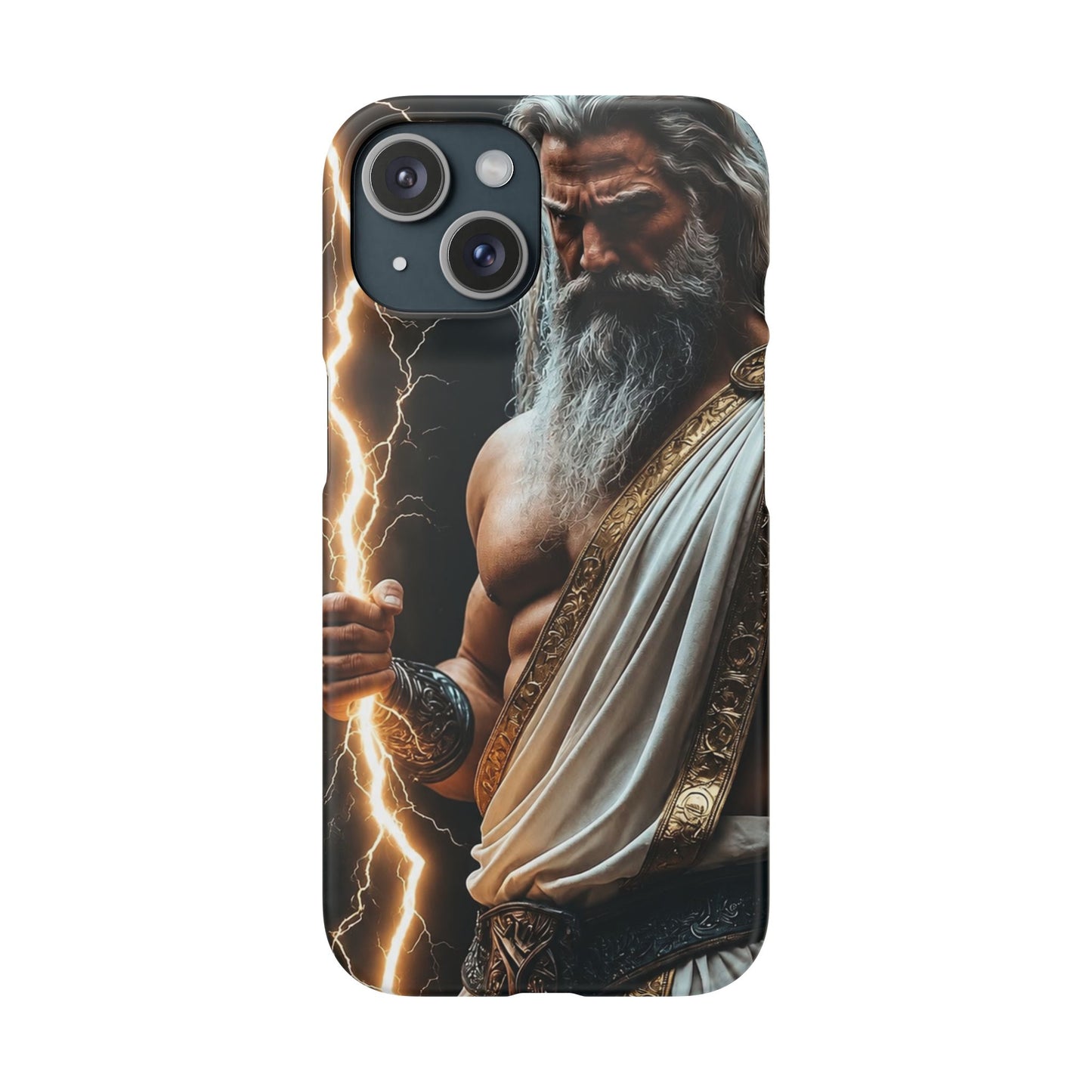 Zeus Lightning Phone Case — Mythic God Portrait Snap Case